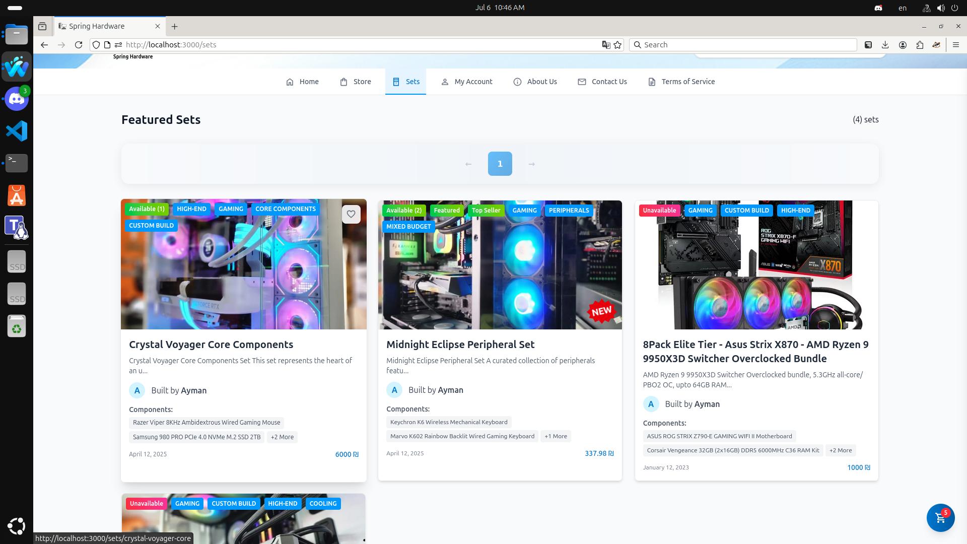 Product Bundles Page
