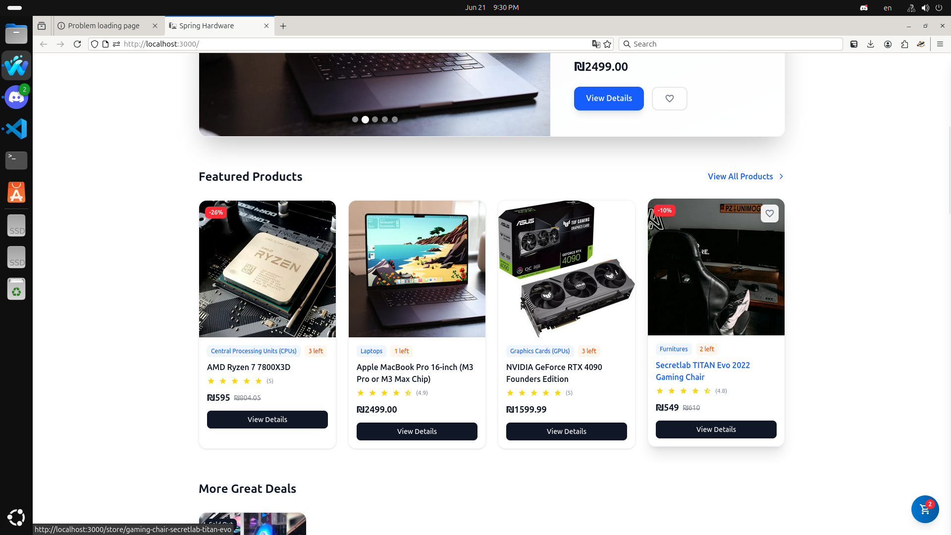 Homepage Featured Products