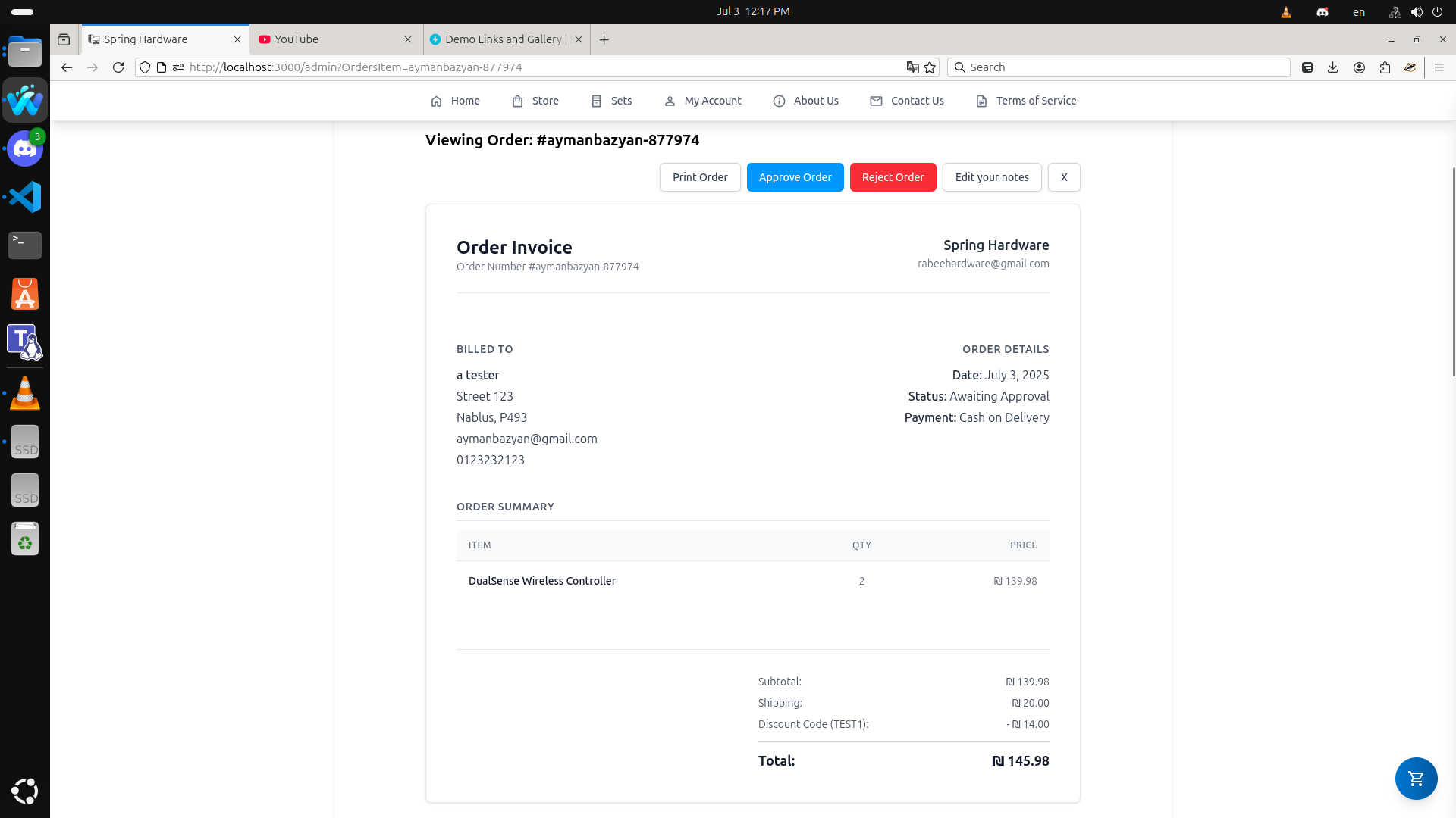 Admin: Order Details