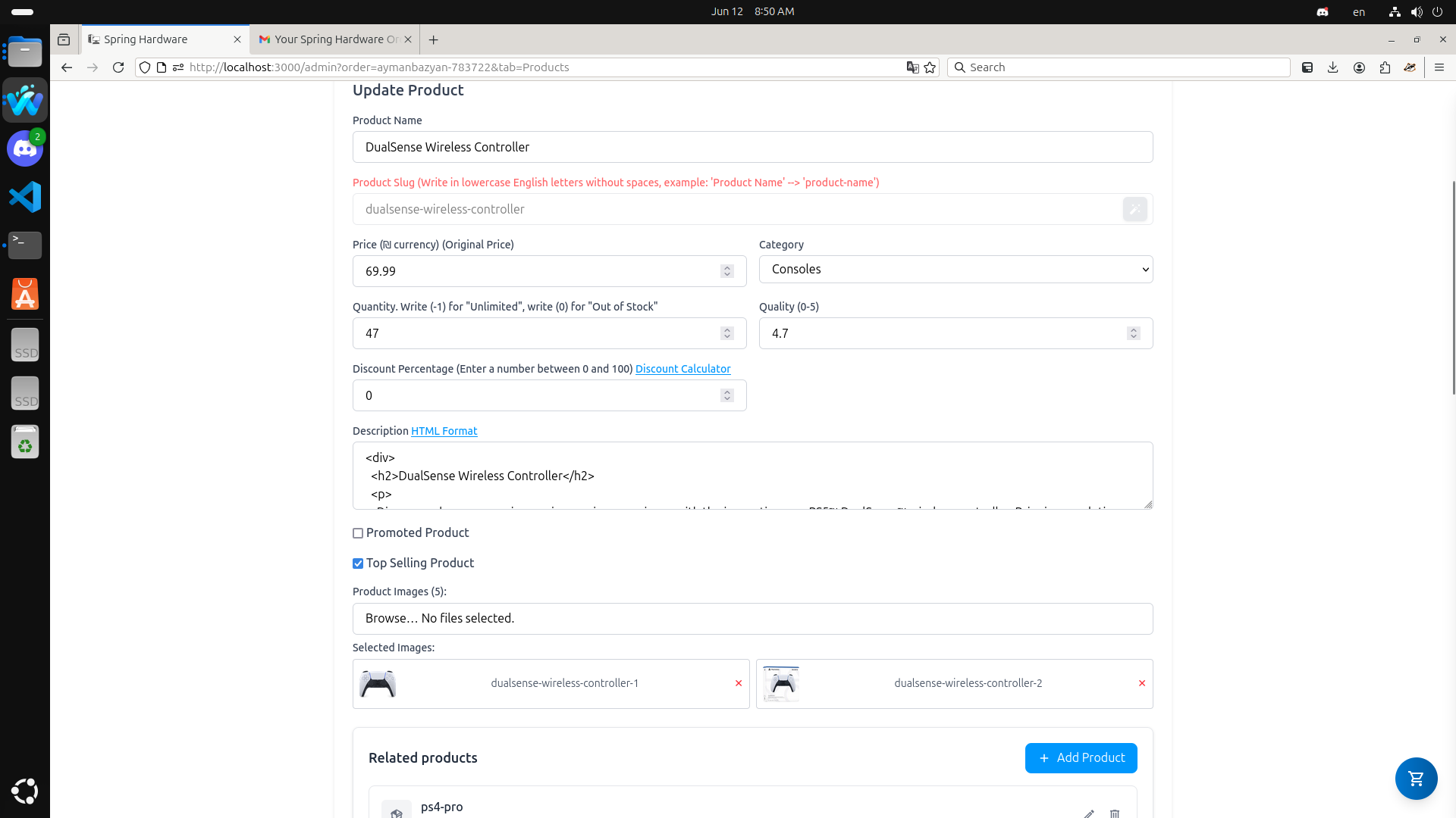 Admin: Product Management