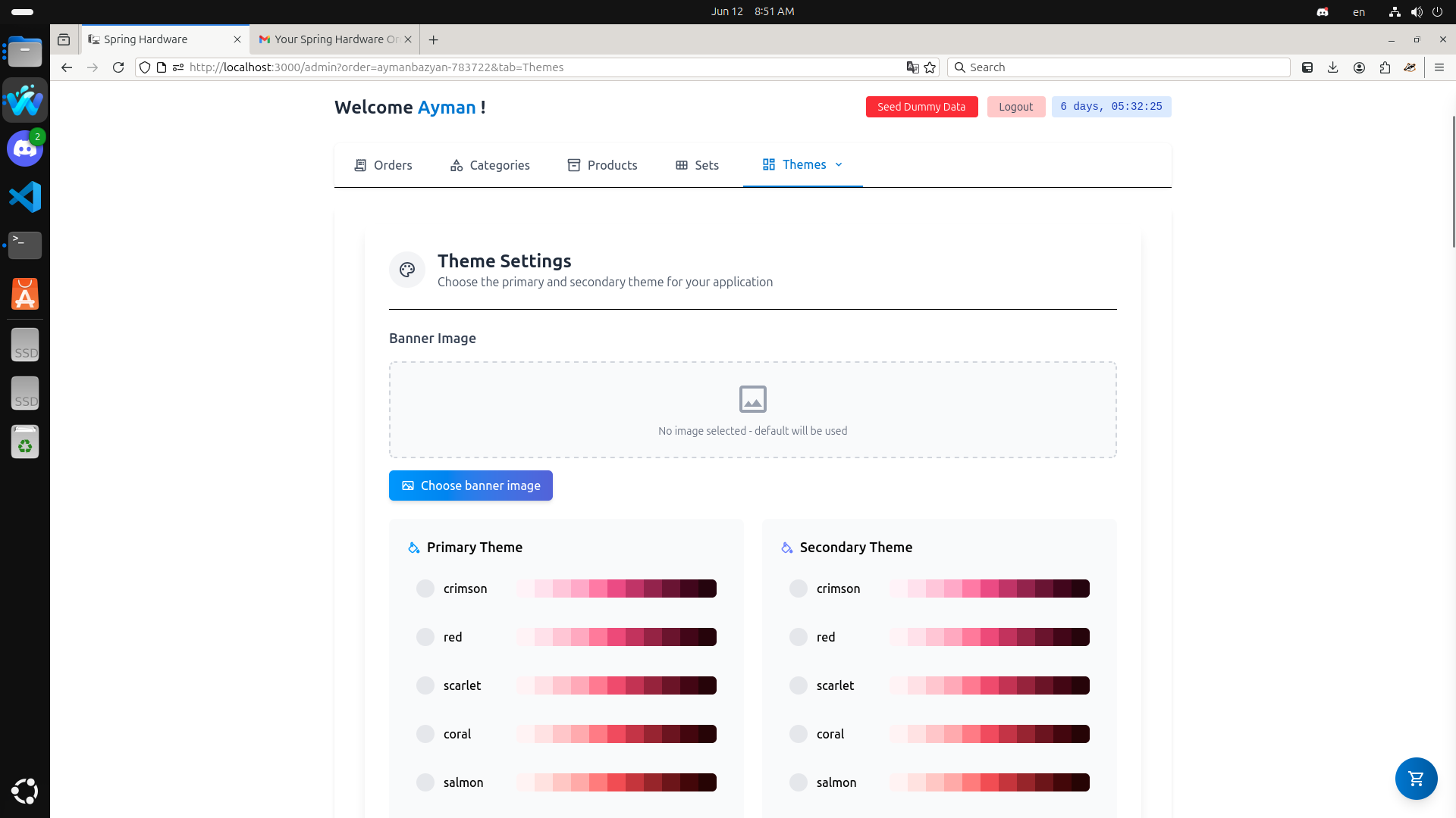 Admin: Theme Settings