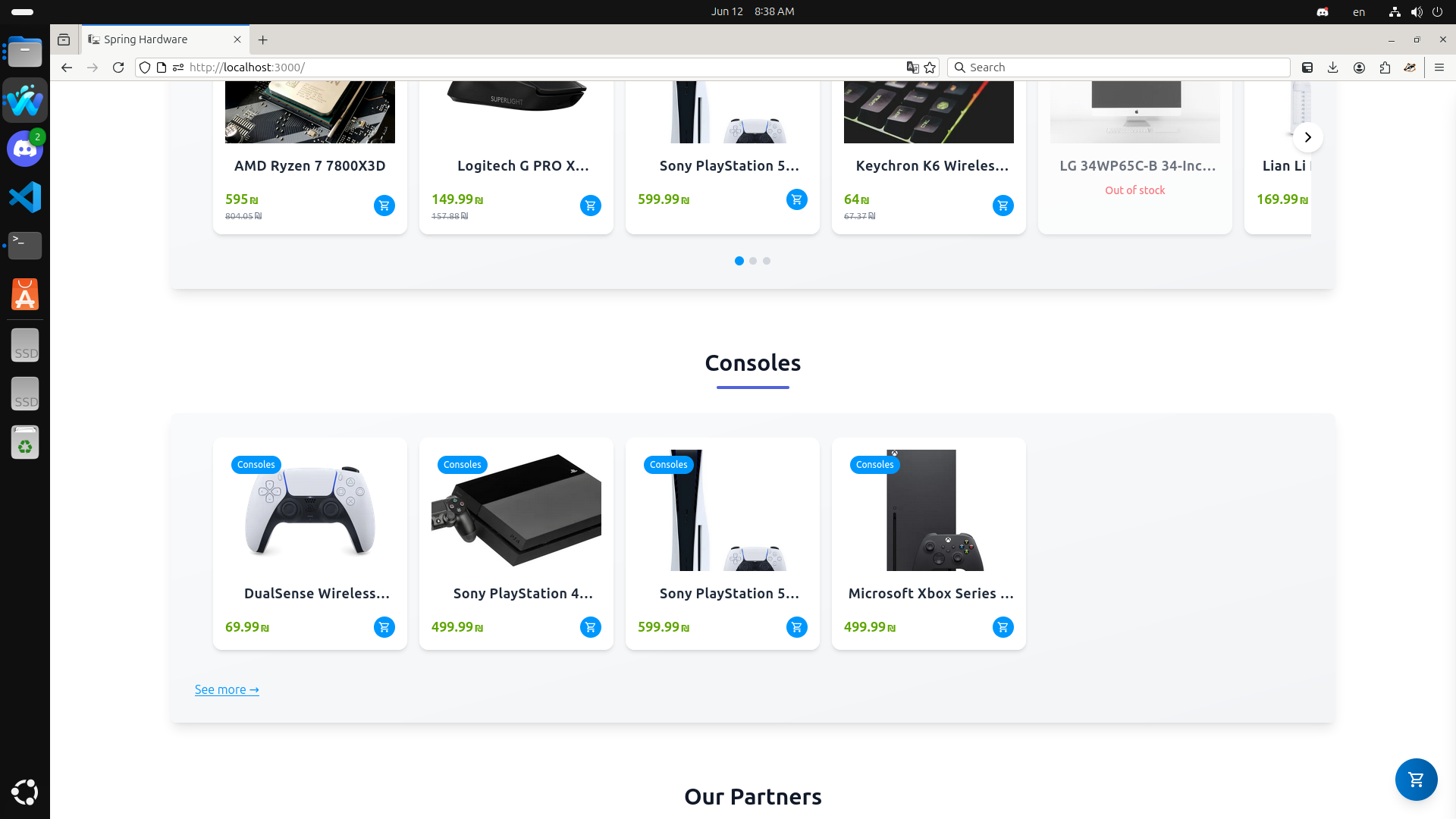 Homepage Product Section
