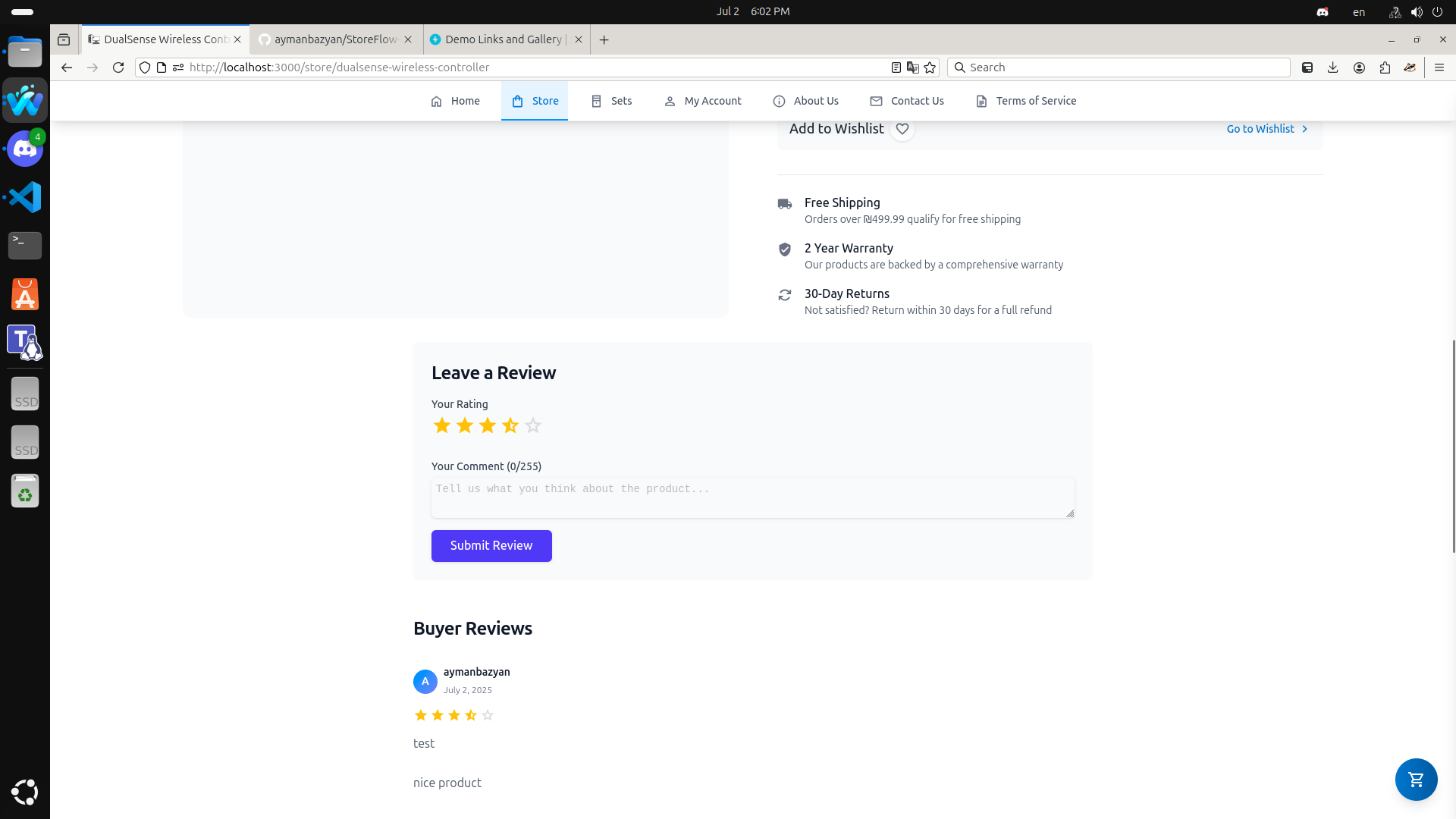 Product Customer Reviews