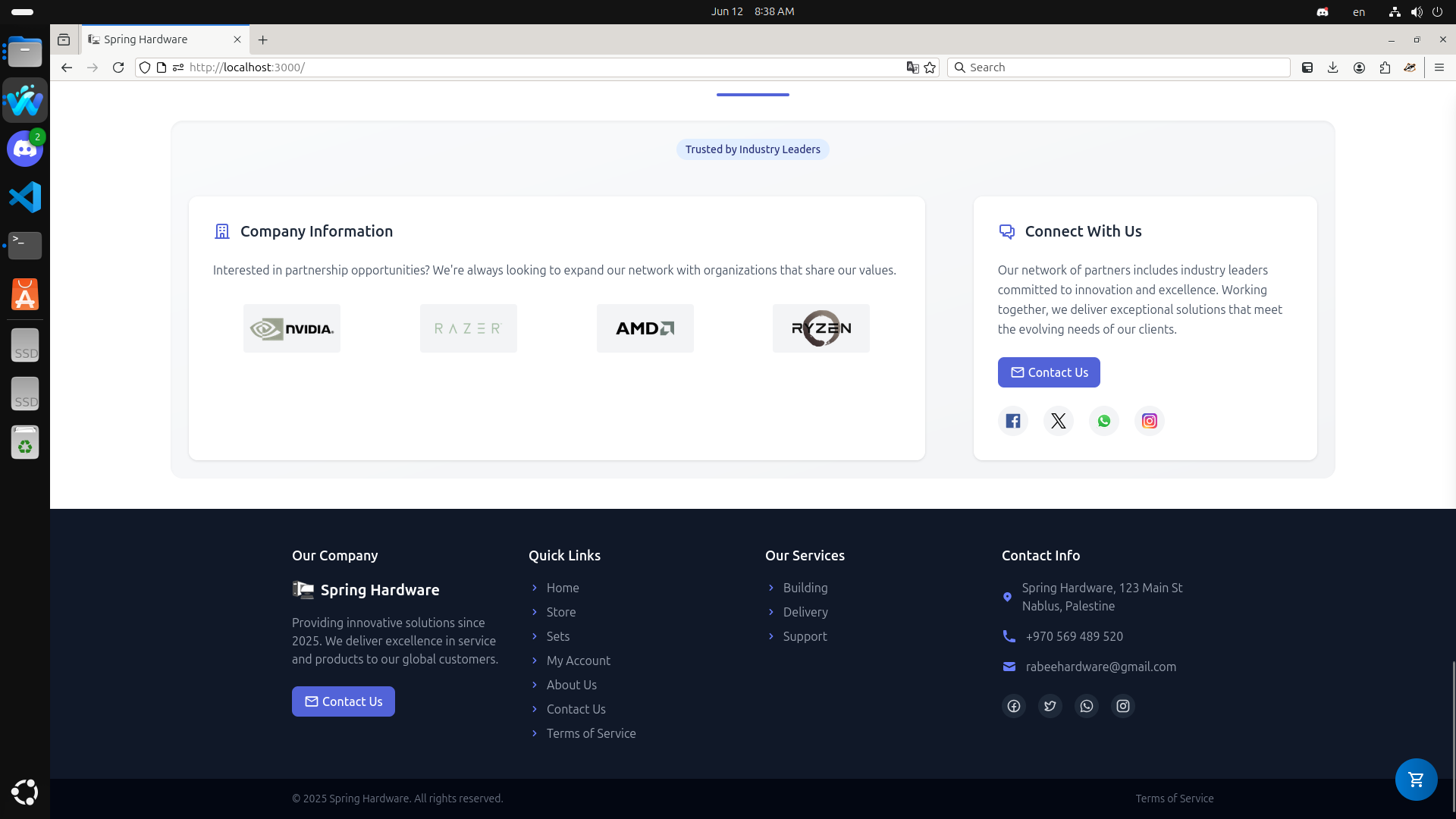 Website Footer &amp; Partners