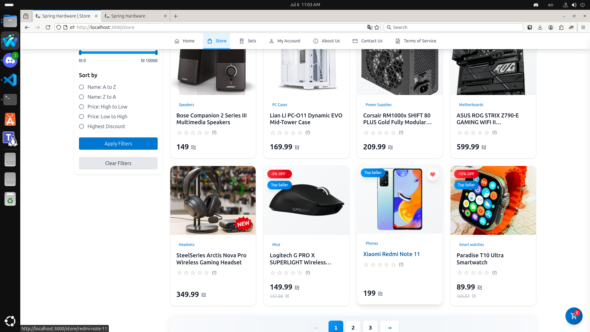 Store Page Product Grid